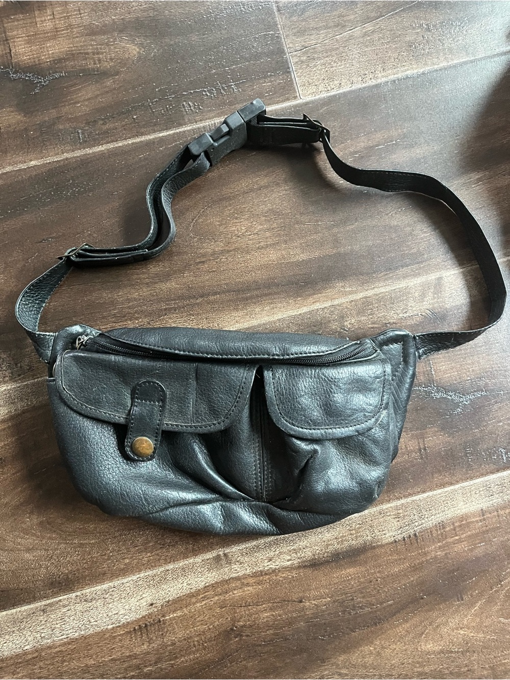 Vintage 80s/90s Private Label Leather Bum Bag Fanny Waist Pack, Adjustable